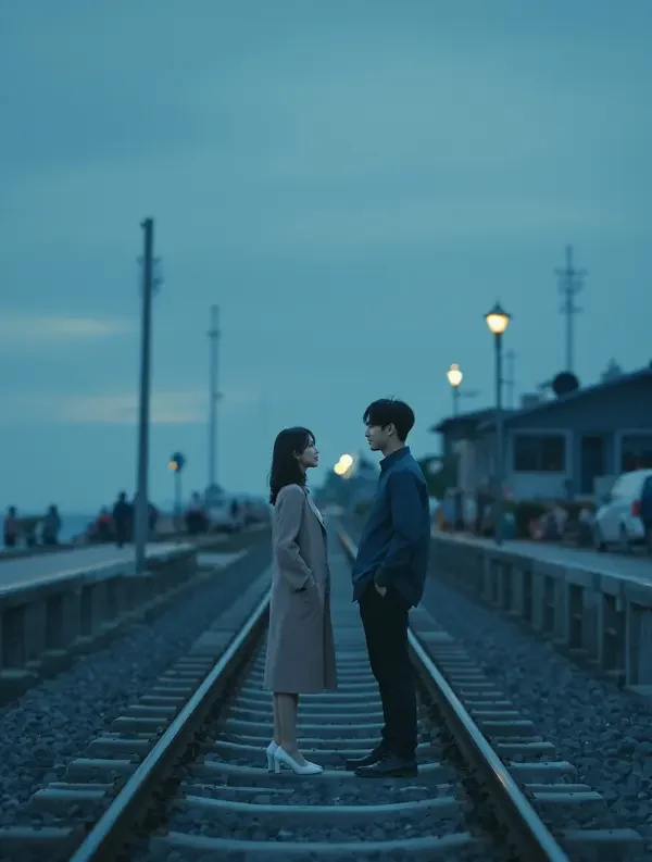三级片 海边小站的黄昏 韩国爱情剧 剧情海报